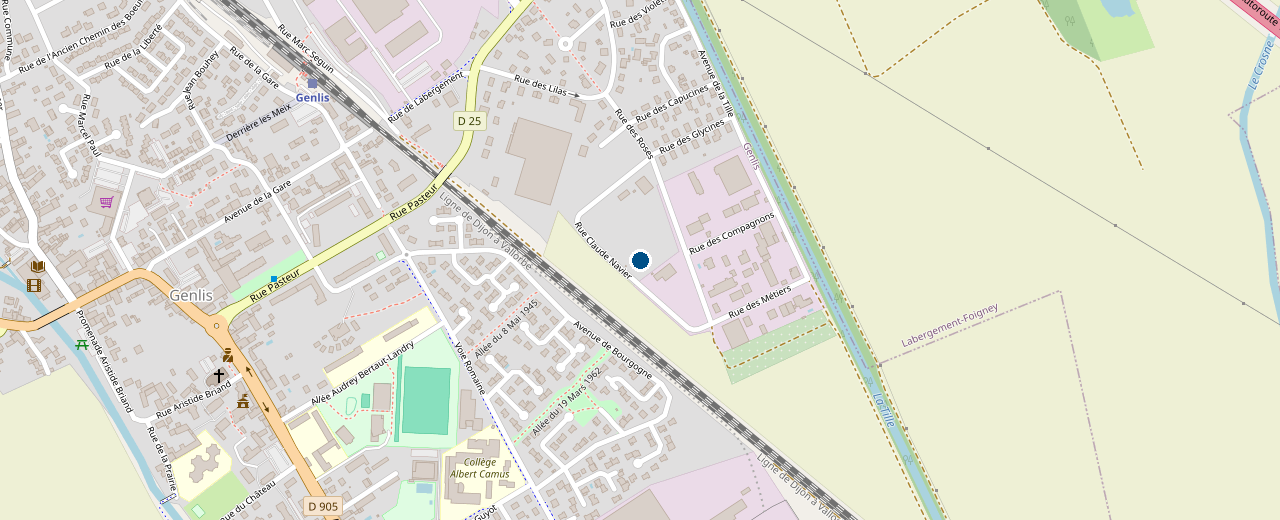 Location map of the Infofil head office, 5b Rue des Métiers in Genlis
